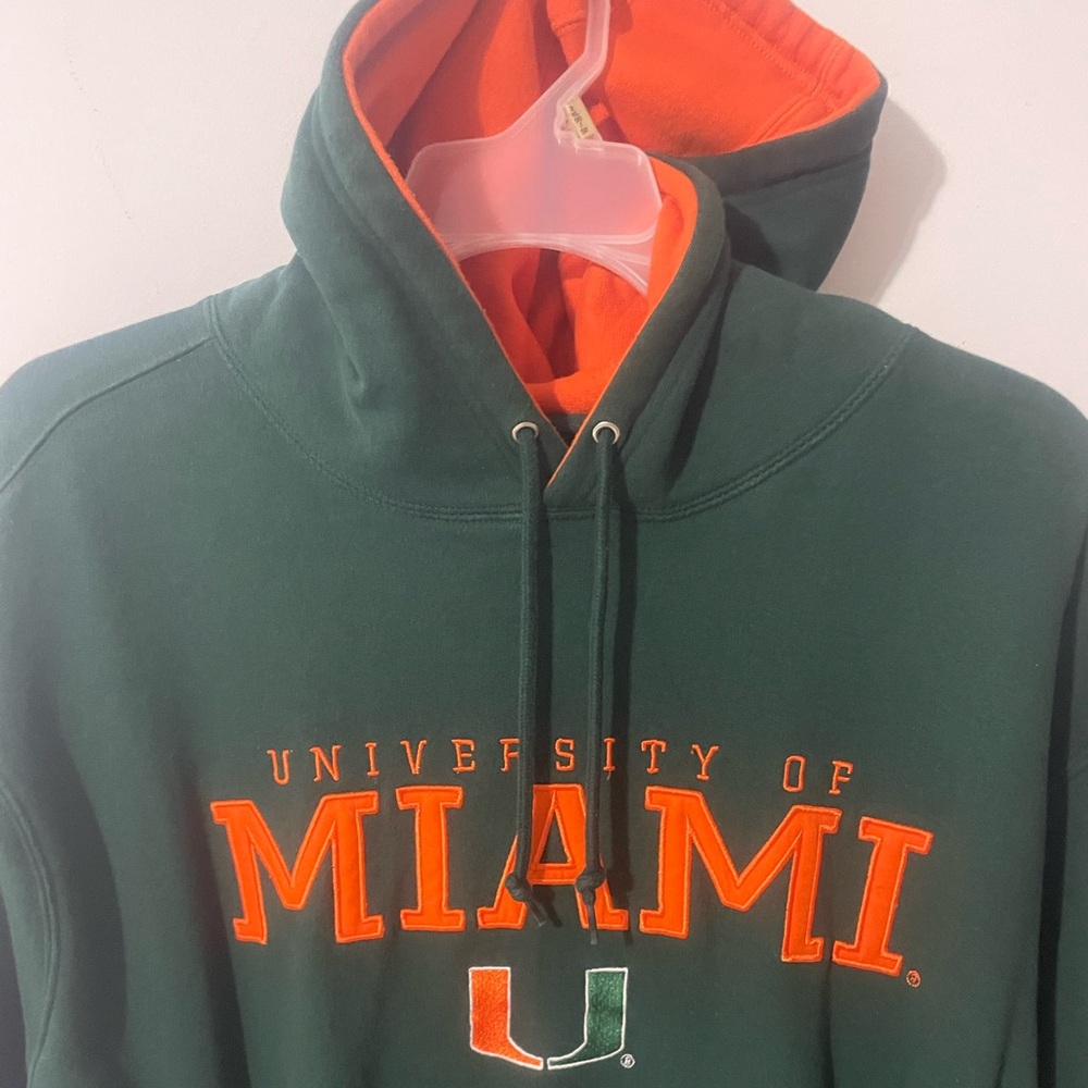 University of Miami Green and Orange Men's Hoodie